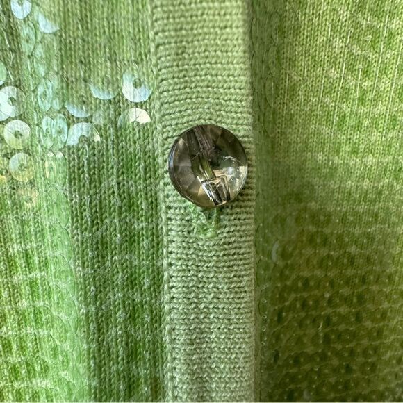 Quacker Factory Cardigan and Sleeveless Knit Tank Set Green Sequins SZ S - Picture 7 of 15